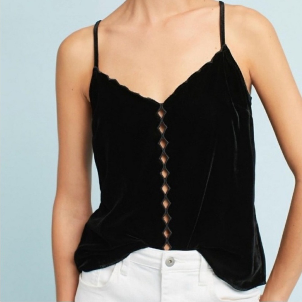 Anthropologie black velvet cami